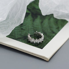 Cercel din argint Ear Cuff Crystal Gold