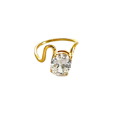 LIRA Inel Statement - Design Fluid cu Piatră Zirconia Pătrată