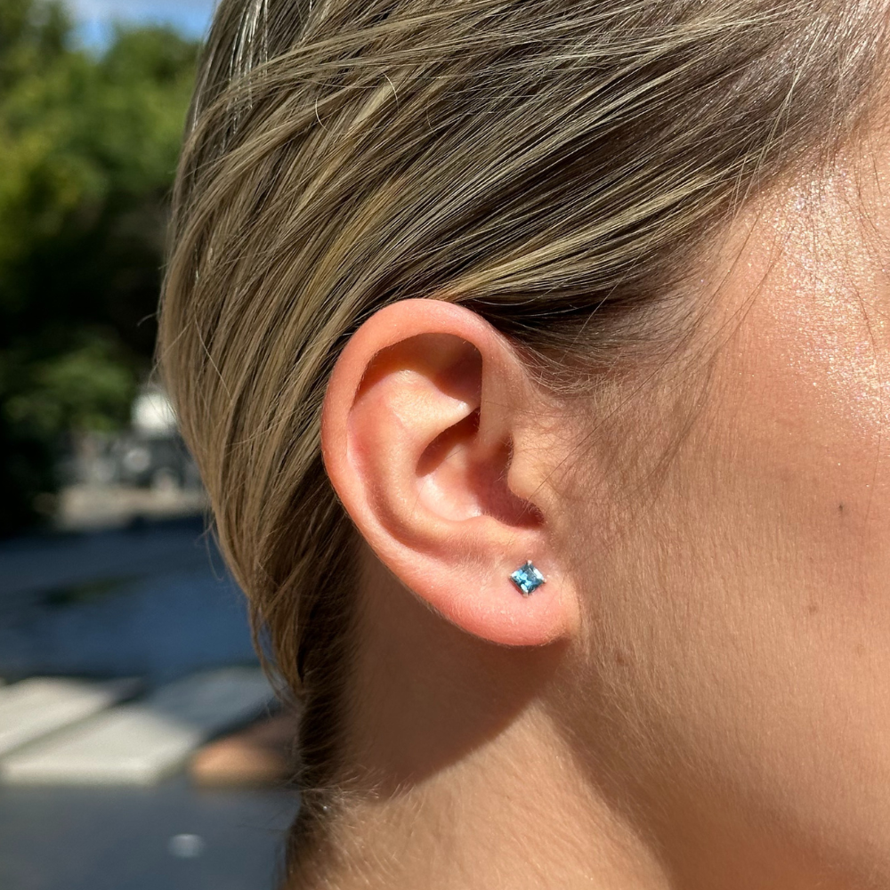 Cercei din argint IDA cu cristale turcoaz