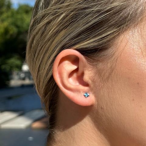 Cercei din argint IDA cu cristale turcoaz