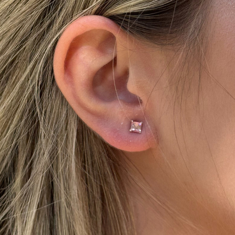 Cercei din argint IDA cu cristale roz