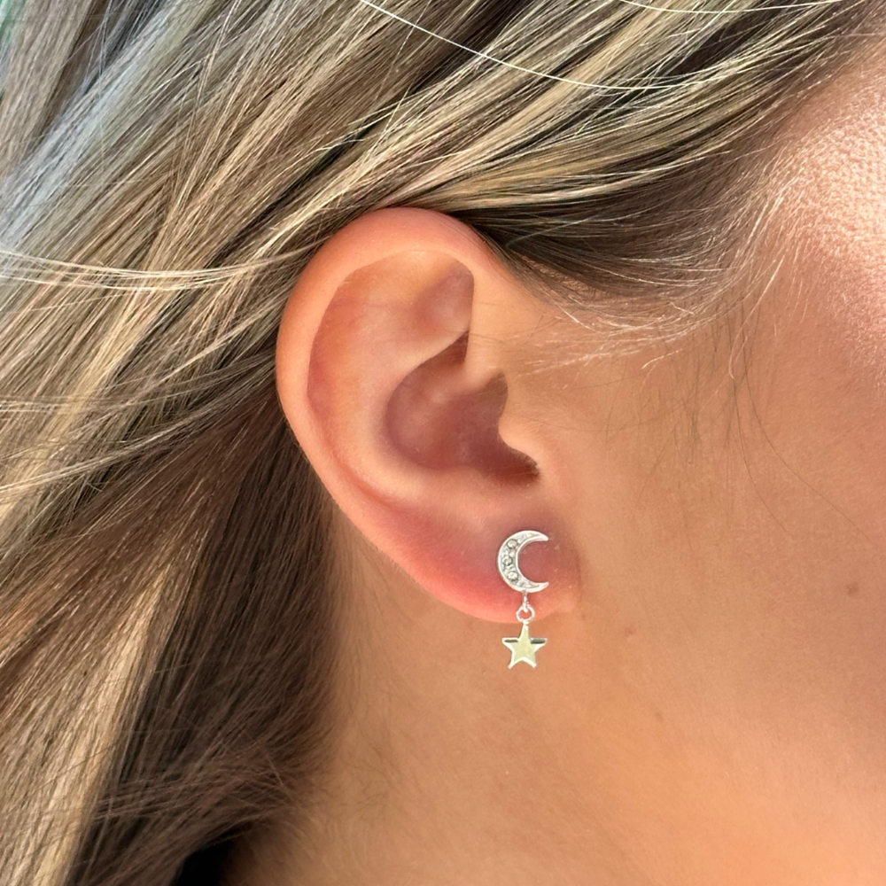 Cercei din argint LUNAIRE cu cristale