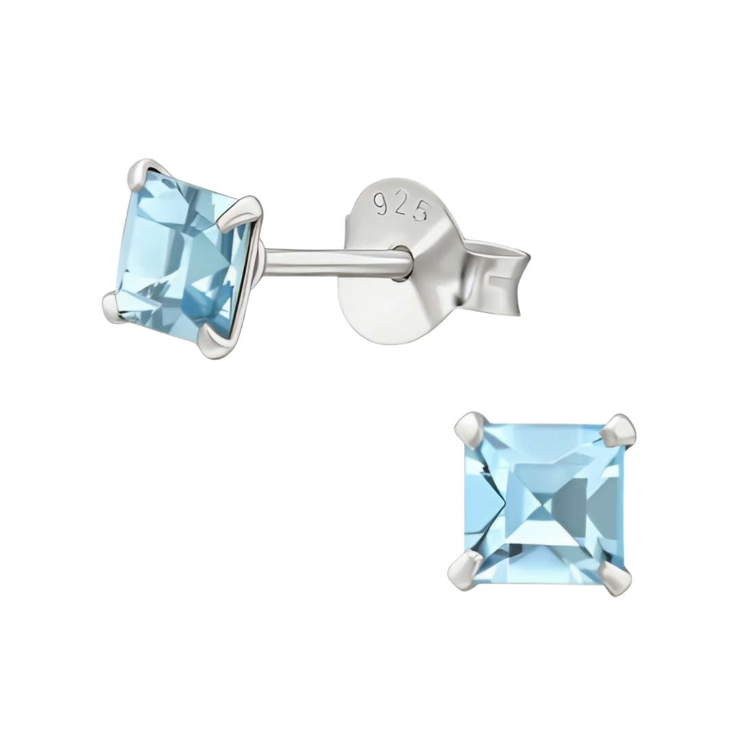 Cercei din argint IDA cu cristale turcoaz