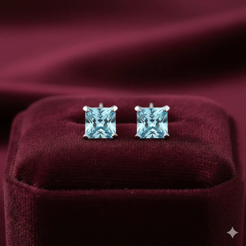 Cercei din argint IDA cu cristale turcoaz