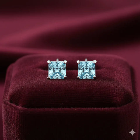 Cercei din argint IDA cu cristale turcoaz