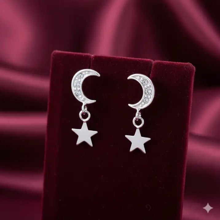 Cercei din argint LUNAIRE cu cristale