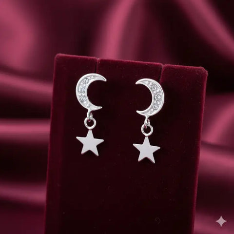 Cercei din argint LUNAIRE cu cristale