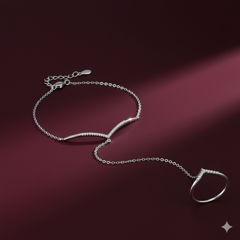 Brățară-inel din argint LUMIRA