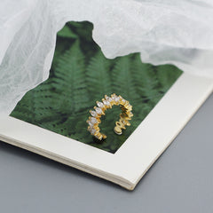 Cercel din argint Ear Cuff Crystal Silver