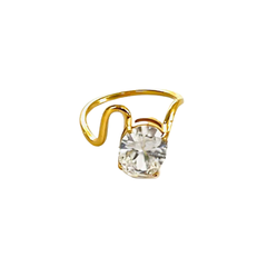 LIRA Inel Statement - Design Fluid cu Piatră Zirconia Pătrată